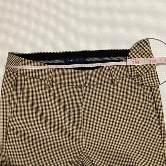 Denver Hayes Brown Black Cream Houndstooth Print Trouser Pants Women Size 10x27 - Picture 8 of 12